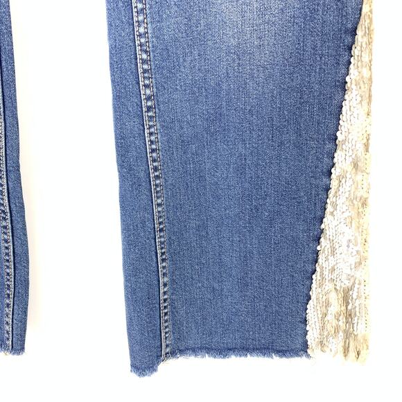 Pilcro and the Letterpress Jeans Women's Size 27 High-Rise Sequined Flare *READ - Picture 4 of 8